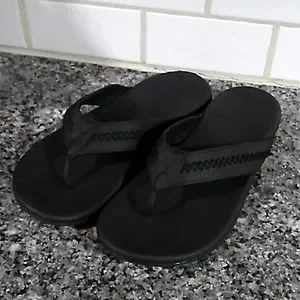George Shoes George Mens Black Thong Sandals Size Nwot